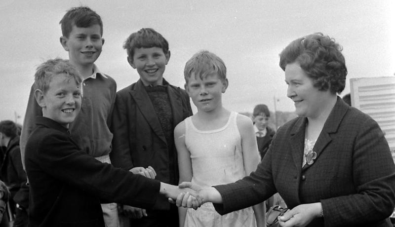 Prizewinners at the Bish (St. Joseph's College, Galway), sports in 1969 being presented with their awards.