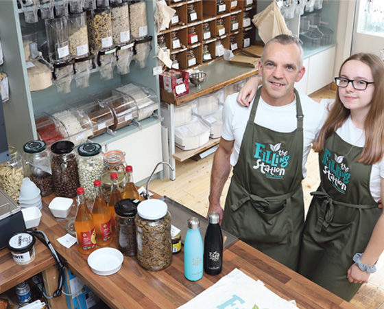 John and Keeva Tedders working in the shop – Keeva and her siblings, Jonathan and Jess, are all involved in the business.