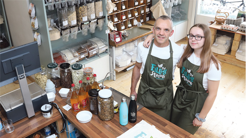 John and Keeva Tedders working in the shop – Keeva and her siblings, Jonathan and Jess, are all involved in the business.